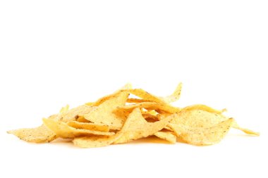 Patates cipsi beyaz arkaplanda izole