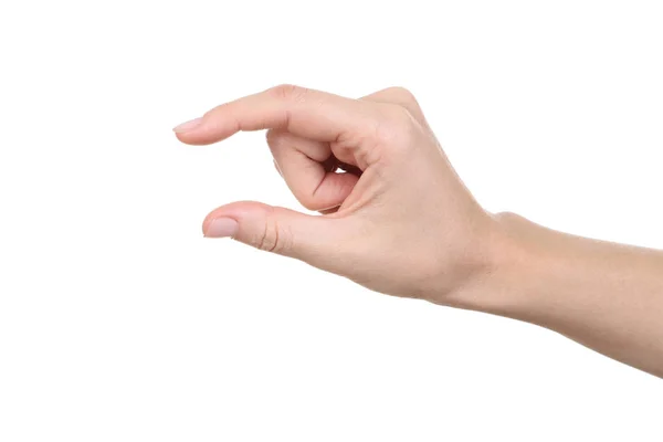 Weibliche Hand isoliert auf weißem Hintergrund — Stockfoto