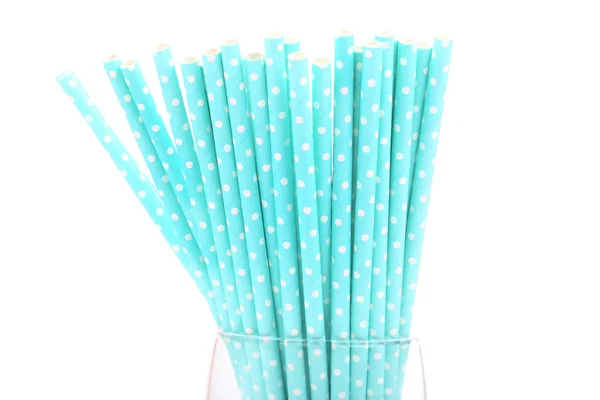 Paper straws on white background — Stock Photo, Image