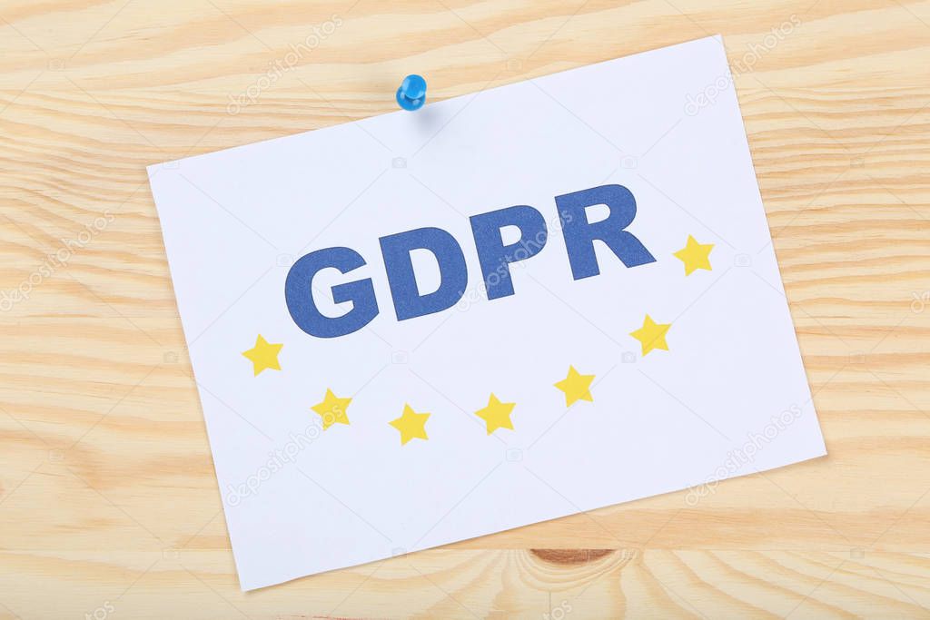 General Data Protection Regulation, GDPR on white paper