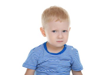 Beyaz arka plan üzerinde izole küçük çocuk