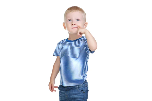 Menino isolado no fundo branco — Fotografia de Stock