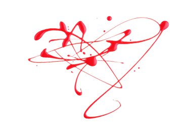 Kırmızı oje beyaz arkaplanda izole edilmiş.