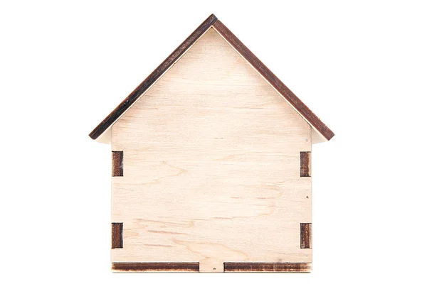 Holzhaus Modell isoliert auf weißem Hintergrund — Stockfoto