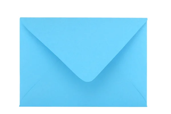 Envelope de papel azul isolado no fundo branco — Fotografia de Stock