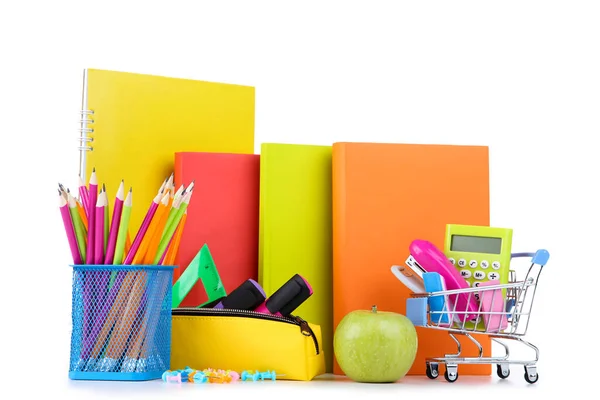 School Supplies Isolated White Background — Stock Photo, Image