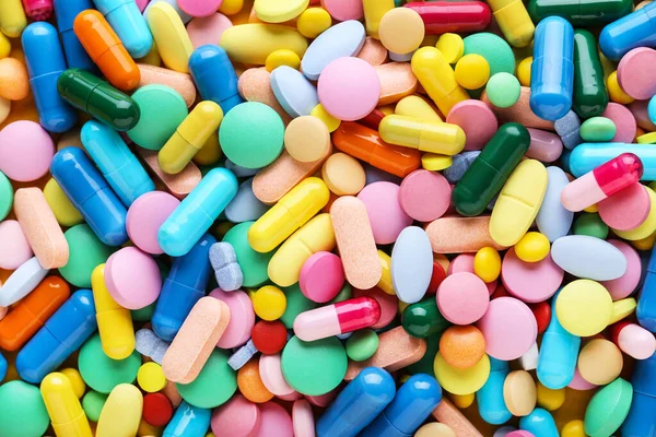 Háttér Színes Gyógyszer Tabletták — Stock Fotó