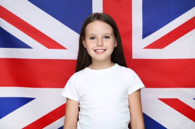 İngiliz bayrağı geçmişi olan güzel bir kız.