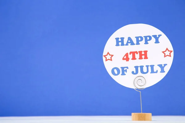 Text Happy 4Th July Blue Background — Stock Photo, Image