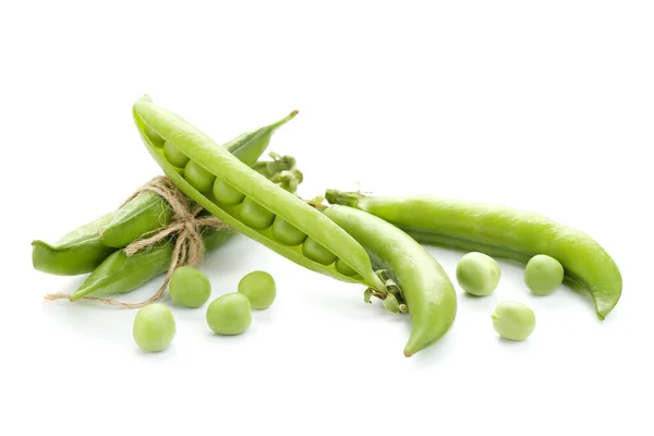Green Pea Pods Isolated White Background — Stock Photo, Image