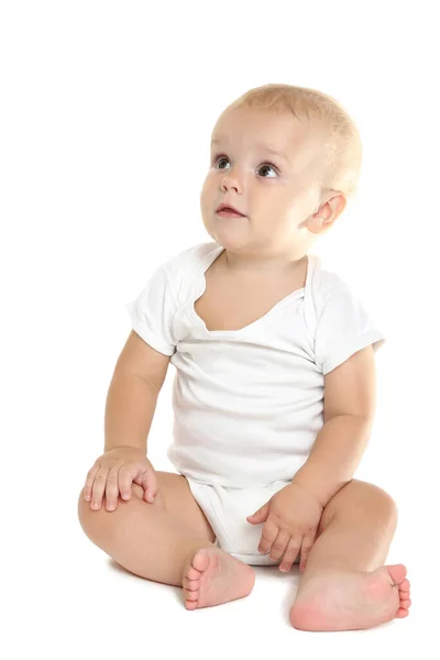 Krásný Malý Chlapec Oblečení Izolované Bílém Pozadí — Stock fotografie
