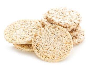 Beyaz arka planda izole edilmiş lezzetli gevrek ekmek.