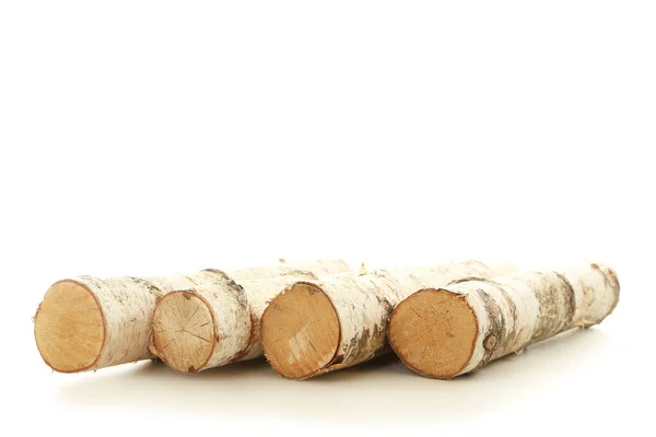 Pile Dry Firewood Isolated White Background — Stock Photo, Image