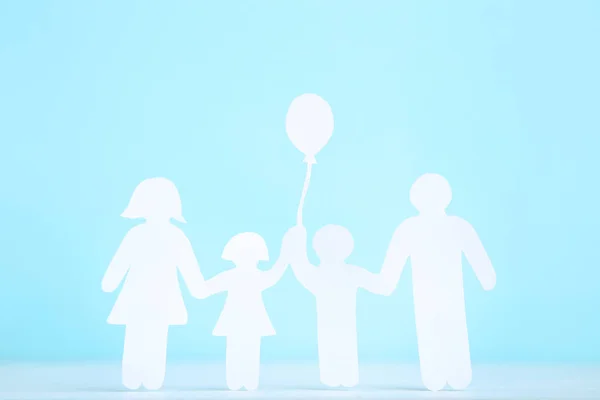 Paper Family Figures Blue Background — Stock Photo, Image