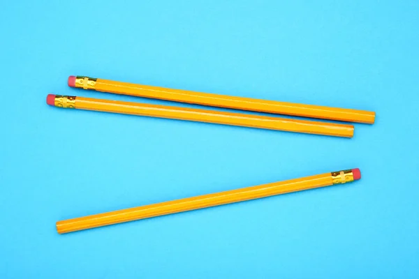 Yellow Pencils Blue Background — Stock Photo, Image