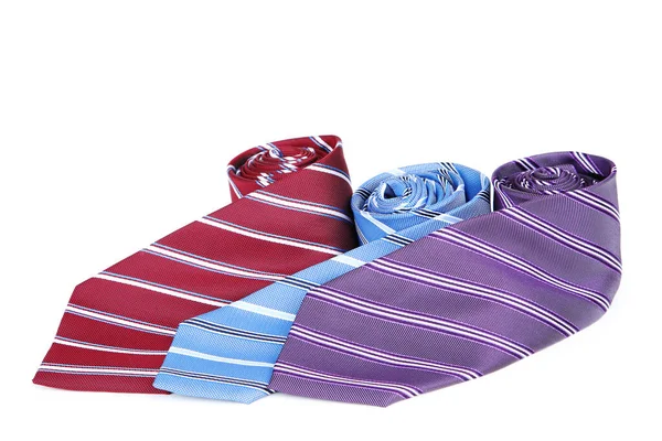 Striped Neckties Isolated White Background — Stock Photo, Image