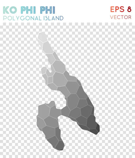 Ko Phi Phi mapa poligonal isla de estilo mosaico Admirable bajo estilo polivinílico diseño moderno Ko Phi Phi — Vector de stock