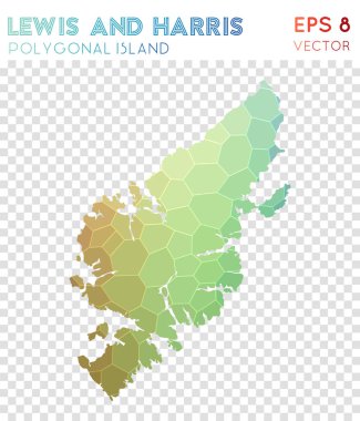 Mozaik tarzı ada Bewitching düşük poli tarzı modern tasarım Lewis Lewis ve Harris poligonal Haritası