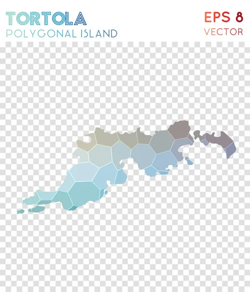 Tortola polygonal map mosaic style island Powerful low poly style modern design Tortola — Stock Vector