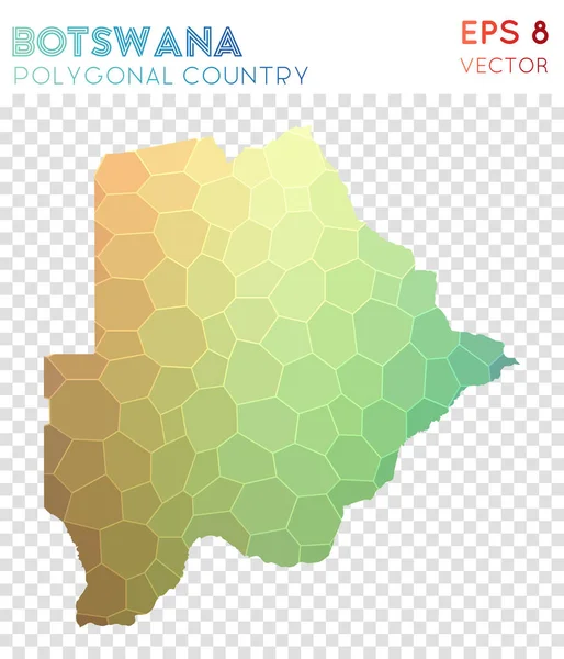 Botsuana mapa poligonal país estilo mosaico criativo baixo estilo poli design moderno Botsuana — Vetor de Stock