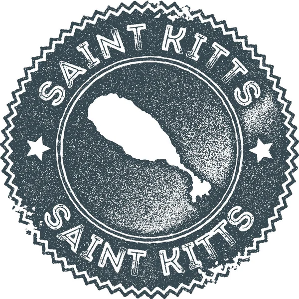 Sello vintage del mapa de Saint Kitts Insignia de etiqueta hecha a mano de estilo retro o elemento para recuerdos de viaje — Vector de stock