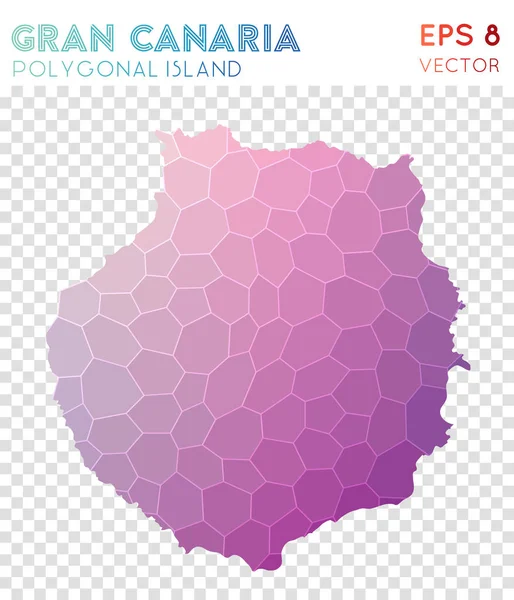 Gran Canaria mapa poligonal isla de estilo mosaico Estilo polivinílico bajo positivo diseño moderno Gran Canaria — Vector de stock
