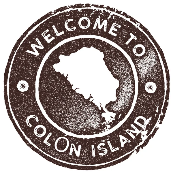 Mapa de Colon Island sello vintage Estilo retro placa de etiqueta hecha a mano o elemento para recuerdos de viaje — Vector de stock