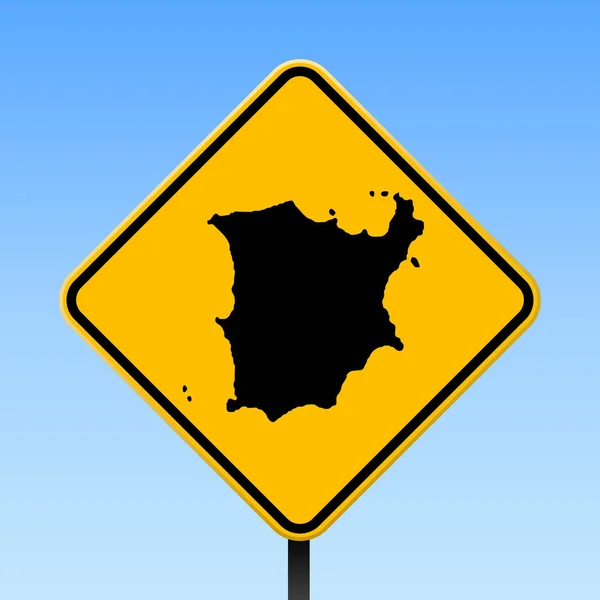 苏梅岛地图上的路标广场海报与苏梅岛岛地图黄色菱形路标矢量 — 图库矢量图片
