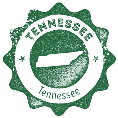 Tennessee harita vintage damga Retro tarzı el yapımı etiket rozet veya öğe seyahat Hediyelik karanlık
