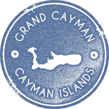 Grand Cayman harita vintage damga Retro tarzı el yapımı etiketi rozet veya öğe seyahat Hediyelik eşyalar için