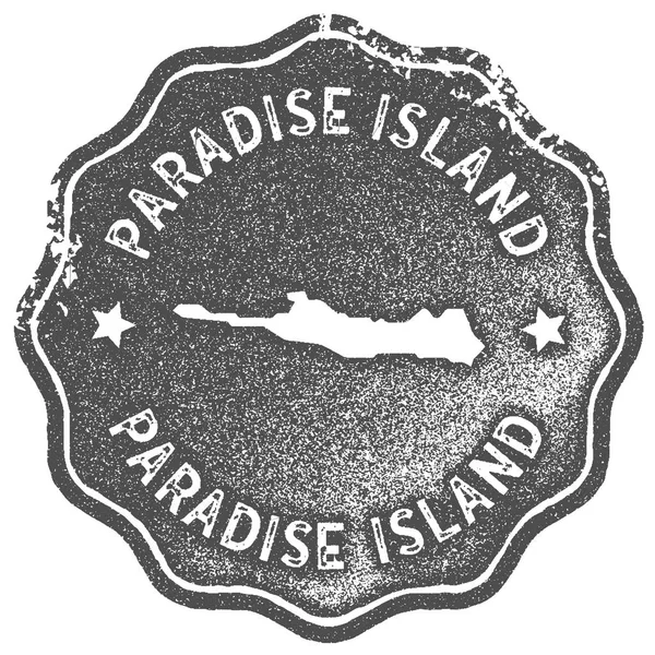 Sello vintage de mapa Paradise Island Estilo retro insignia de etiqueta hecha a mano o elemento para viajar — Vector de stock