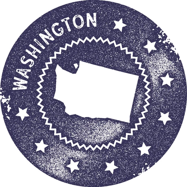 워싱턴 지도 빈티지 스탬프 복고풍 스타일 수 제 라벨 배지 또는 여행 기념품에 대 한 요소 — 스톡 벡터