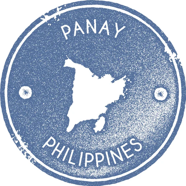 Panay mapa sello vintage Estilo retro etiqueta hecha a mano insignia o elemento para recuerdos de viaje Luz — Vector de stock