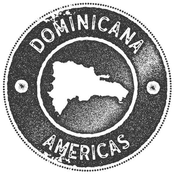 Dominicana mapa vintage sello estilo retro etiqueta hecha a mano insignia o elemento para recuerdos de viaje — Vector de stock