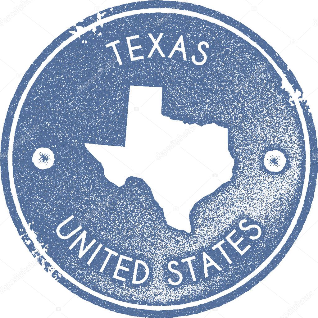 Texas map vintage stamp Retro style handmade label badge or element for travel souvenirs Light