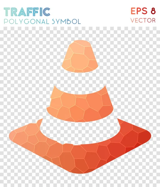 Ruch stożka wielokątne symbol Bewitching mozaiki styl symbol Artystyczny low poly styl nowoczesny — Wektor stockowy