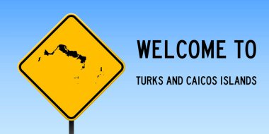 Turks ve Caicos Adaları ada harita üzerinde yol işareti geniş posteri Turks ve Caicos Adaları Haritası