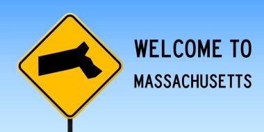 Massachusetts yol işareti geniş posteri ile Massachusetts bizi sarı rhomb yol durumu haritada göster
