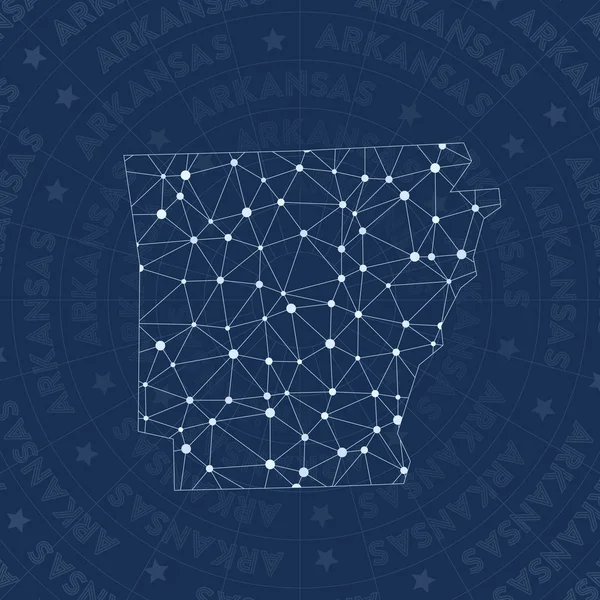 Arkansas network constellation style us state map Remarkable space style modern design Arkansas