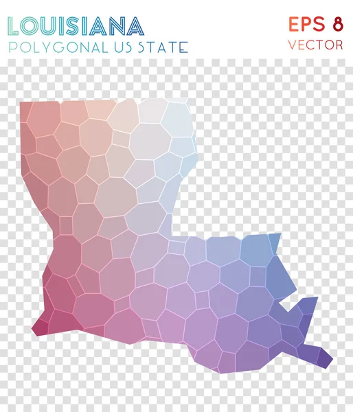 Louisiana polygonální mapa mozaika styl nás státní cenné nízké poly styl moderní design Louisiana — Stockový vektor
