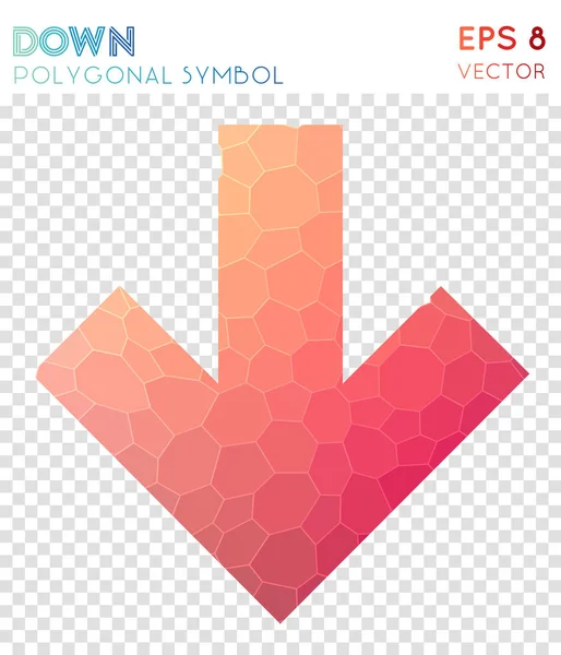 Down polygonal symbol Alluring mosaic style symbol Exceptional low poly style Modern design Down