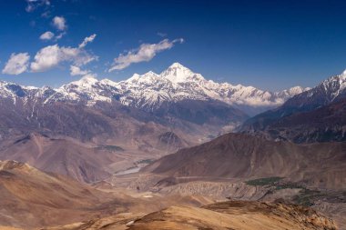 Sürüm 2 mt Dhaulagiri ve Kali Gandaki Vadisi Nepal Himalaya yatay
