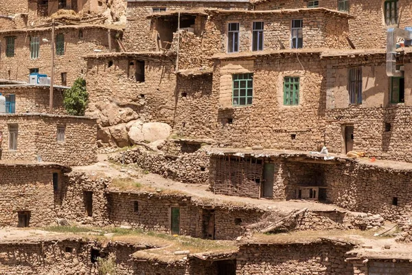 Παραδοσιακά παλιά λιθόκτιστα σπίτια στο χωριό Παλανγκάν Κουρδιστάν Ιράν έκδοση 2 — Φωτογραφία Αρχείου