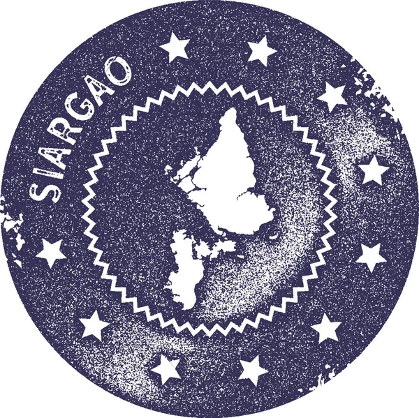 Mapa de Siargao sello vintage Estilo retro insignia de etiqueta hecha a mano o elemento para recuerdos de viaje Deep — Vector de stock
