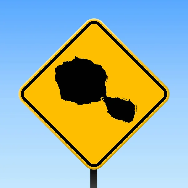 Карта Таити на дорожном знаке Плакат площади с картой острова Таити на желтом ромбе Вектор — стоковый вектор