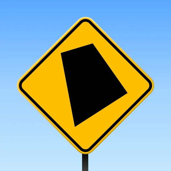 Rhode Island carte sur la signalisation Affiche carrée avec Rhode Island nous Etat carte sur la route jaune losange — Image vectorielle