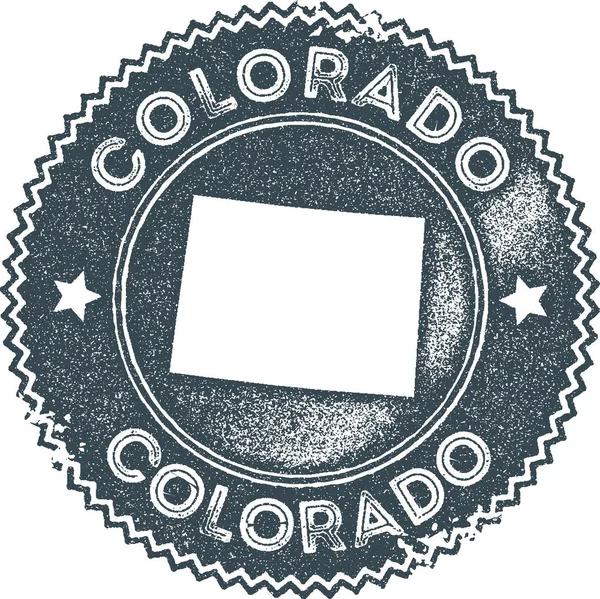 Colorado carte timbre vintage Style rétro étiquette à la main insigne ou élément pour souvenirs de voyage sombre — Image vectorielle