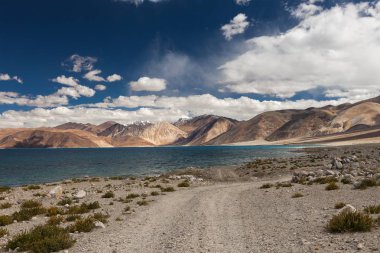Güzel yüksek irtifa Pangong Gölü Ladakh Kuzey Hindistan sürüm 2