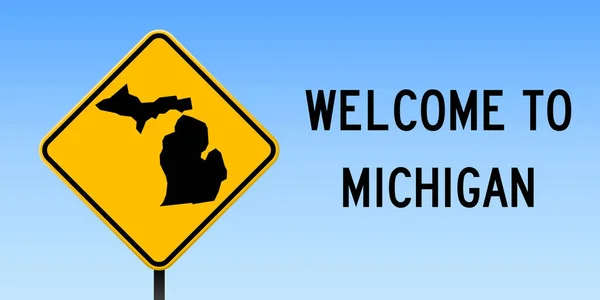 Мічиган Карту Дорожній Знак Широкий Плакат Мічигану Нас Державна Карту — стоковий вектор