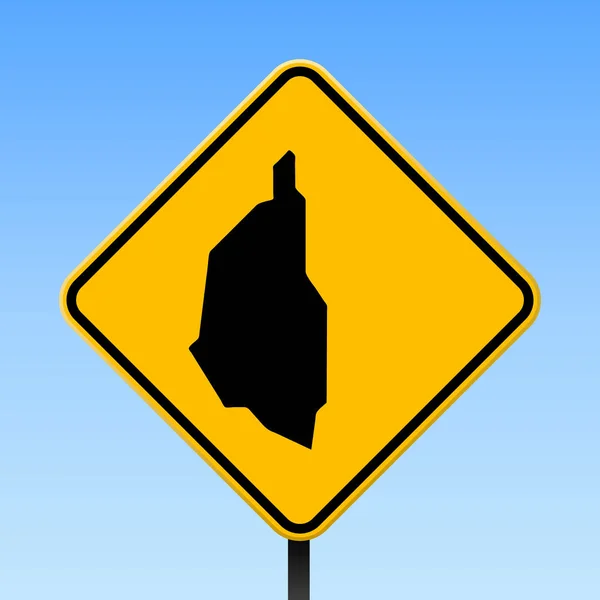 Kaart Van Het Eiland Kapas Verkeersbord Vierkante Poster Met Eiland — Stockvector